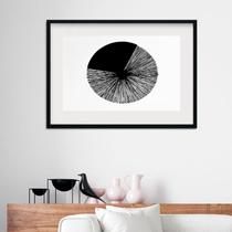 Quadro Abstrato Preto Círculo Nature - 60x48cm Quadro Abstrato Preto Círculo Nature - 60x48cm