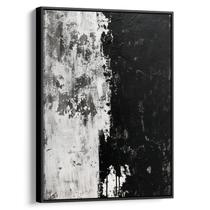 Quadro Abstrato Preto e Branco - Dualidade das Texturas Contrastantes