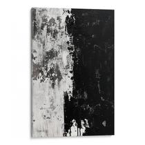 Quadro Abstrato Preto e Branco - Dualidade das Texturas Contrastantes