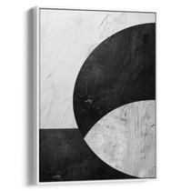 Quadro Abstrato Preto e Branco - Interseção das Formas Geométricas