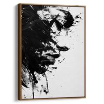 Quadro Abstrato Preto e Branco - Vislumbre da Alma Fragmentada