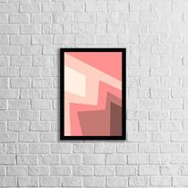 Quadro Abstrato Rosa I 45X34Cm - Com Vidro Moldura Preta