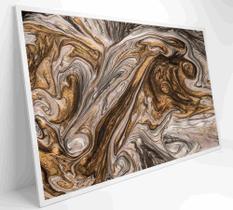 Quadro Abstrato Textura Líquida Dourada