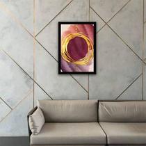 Quadro Abstrato Tons Marsala Ii 24X18 Com Vidro - Preta