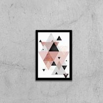 Quadro Abstrato Triângulos Cinza Preto Rosa Ii 45X34 Preta Quadro Abstrato Triângulos Cinza Preto Rosa Ii 45X34 Preta