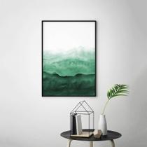Quadro Abstrato Verde - Moldura Caixa + Foam + Vidro em Vários Tamanhos - Artfine