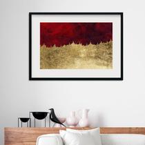 Quadro Abstrato Vermelho com Dourado - 60x48cm Quadro Abstrato Vermelho com Dourado - 60x48cm