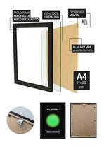 Quadro Abundância/Gratidão/Apreço com Vidro e Moldura Preta Tamanho:21cm x 30cm (A4)