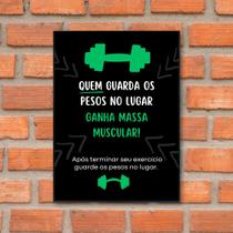 Quadro Academia Guarde Os Pesos No Lugar Aviso 28x40cm Quadro Academia Guarde Os Pesos No Lugar Aviso 28x40cm
