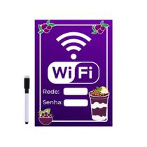 Quadro Açaí Wifi Internet Login Sorveteria Açaíteria 20x28cm Quadro Açaí Wifi Internet Login Sorveteria Açaíteria 20x28cm