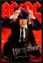 Quadro Acdc Angus Young Rock Moldura 42x29cm