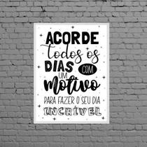 Quadro Acorde Todos Os Dias Com Um Motivo 24X18Cm