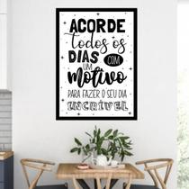 Quadro Acorde Todos Os Dias Com Um Motivo 33X24Cm Com Vidro
