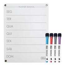 Quadro Acrílico Planner Semanal 30x20cm com 4 Marcadores - Tilibra Quadro Acrílico Planner Semanal 30x20cm com 4 Marcadores - Tilibra