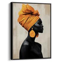 Quadro Africano Majestade da Beleza em Tons Dourados