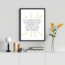 Quadro Agradecer Libera Fluxo Receber 33x24cm - Vidro