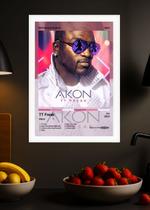 Quadro Akon TT Freak (Colored) Vidro e Moldura Branca Tamanho:21cm x 30cm (A4)