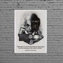 Quadro Albert Einsten Frase 24x18cm