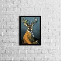 Quadro Alce Nobre 45X34Cm - Com Vidro Moldura Preta