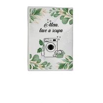 Quadro Alexa Lave A Roupa 24X18Cm - Com Vidro Branca