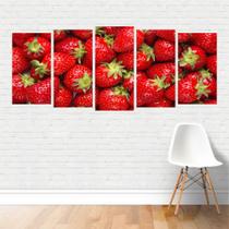 Quadro Alimentos Comida Morangos Frutas Strawberry Tela Canvas