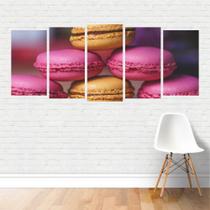 Quadro Alimentos Comidas Macarons Macaroons Doces Canvas