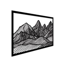 Quadro Alto Relevo 27X44Cm Em Madeira Montanhas MDF