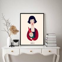 Quadro Amelie Poulain Com Gnomo 33X24Cm - Com Vidro Quadro Amelie Poulain Com Gnomo 33X24Cm - Com Vidro