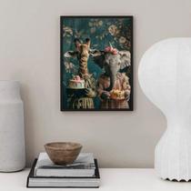 Quadro Amigas Girafa E Elefante 24X18Cm