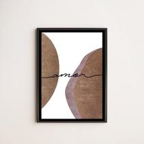 Quadro Amor Abstrato Marrom 33X24Cm - Com Vidro