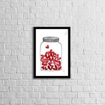 Quadro Amor No Pote 45X34Cm - Com Vidro Moldura Preta