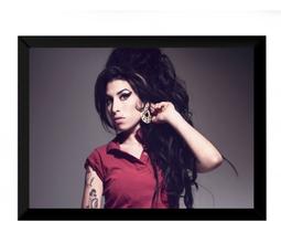 Quadro Amy Winehouse Musica Foto Moldura 42x29cm Quadro Amy Winehouse Musica Foto Moldura 42x29cm