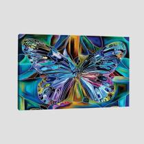 Quadro Animais Borboleta Vitral Tela No Chassi 95X63Cm