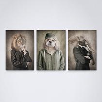 Quadro Animais Humanos - 30x20cm - Elegante e Qualitativo