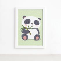 Quadro Animais Panda Moldura Branca 22x32cm