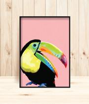 Quadro Animais Pássaro Tucano - Tela Canvas com Moldura Flutuante em Vários Tamanhos - Artfine