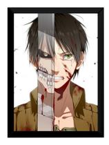 Quadro Anime Attack On Titan Arte Poster Moldurado