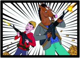 Quadro Anime Bojack Horseman Desenho Com Moldura G03