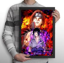 Quadro Anime Naruto - Itachi e Sasuke Uchiha (Tamanho A3)