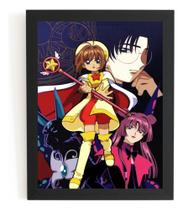 Quadro Anime Sakura Card Captors Geek Poster Com Moldura