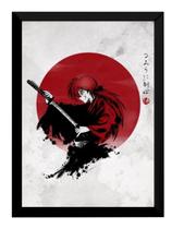 Quadro Anime Samurai X Kenshin Arte Poster Moldurado