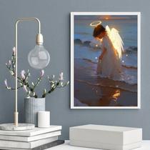 Quadro Anjinho Criança Saindo Do Mar 33X24Cm - Com Vidro Quadro Anjinho Criança Saindo Do Mar 33X24Cm - Com Vidro
