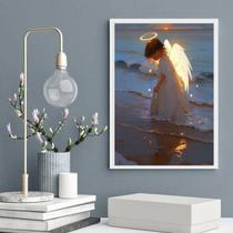 Quadro Anjinho Criança Saindo Do Mar 33X24Cm Quadro Anjinho Criança Saindo Do Mar 33X24Cm