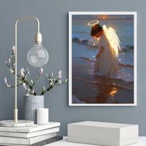 Quadro Anjinho Criança Saindo Do Mar 45x34cm Quadro Anjinho Criança Saindo Do Mar 45x34cm