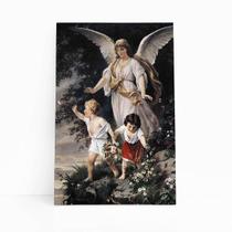 Quadro Anjo Da Guarda Arte Religião Natureza Canvas 60X40Cm