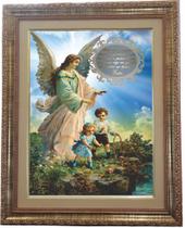Quadro Anjo Da Guarda, Com Oração, Mod.09, 53x43cm. Angelus