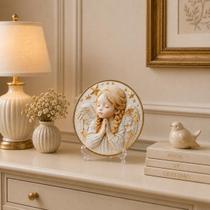 Quadro Anjo Da Guarda Em MDF Alto Relevo Com Suporte Decorativo Dourado Quadro Anjo Da Guarda Em MDF Alto Relevo Com Suporte Decorativo Dourado