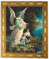 Quadro Anjo Da Guarda, No Barranco, Mod.01, 30X25cm. Angelus