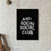 Quadro Anti Social Social Club 45X34Cm Vidro Moldura Preta