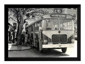 Quadro Antigo Ônibus Linha C-10 Mauá Fátima 1966 Retro Quadro Antigo Ônibus Linha C-10 Mauá Fátima 1966 Retro